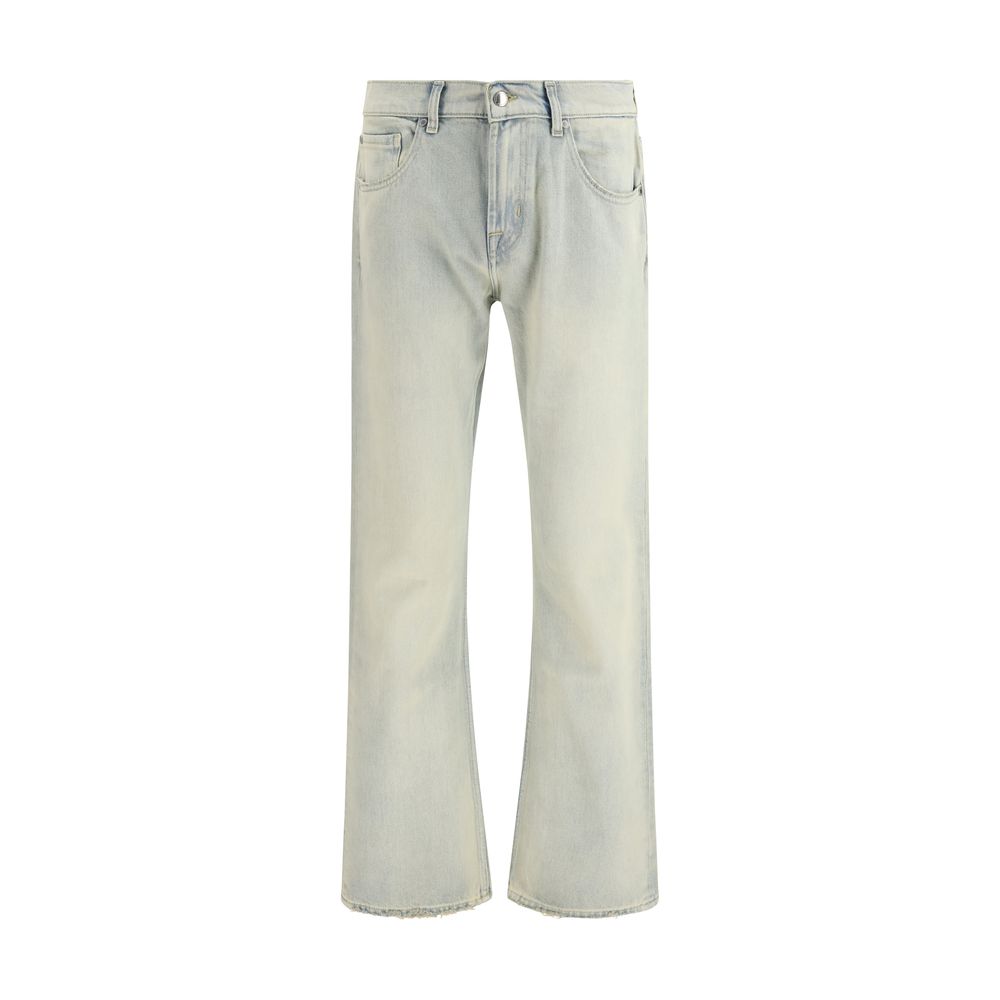 Cream Cotton Bootcut Jeans