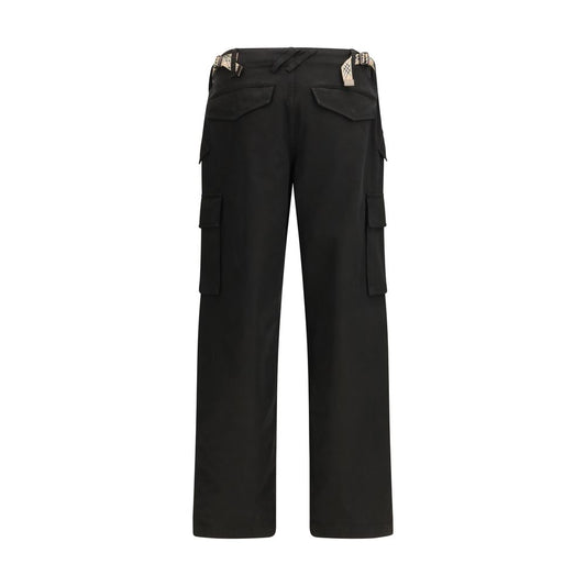 Black Cotton Cargo Pants