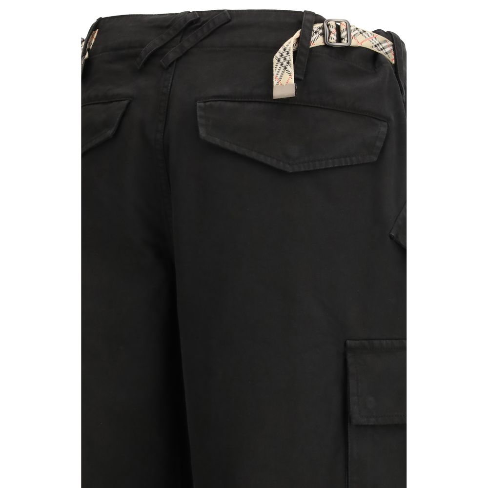 Black Cotton Cargo Pants