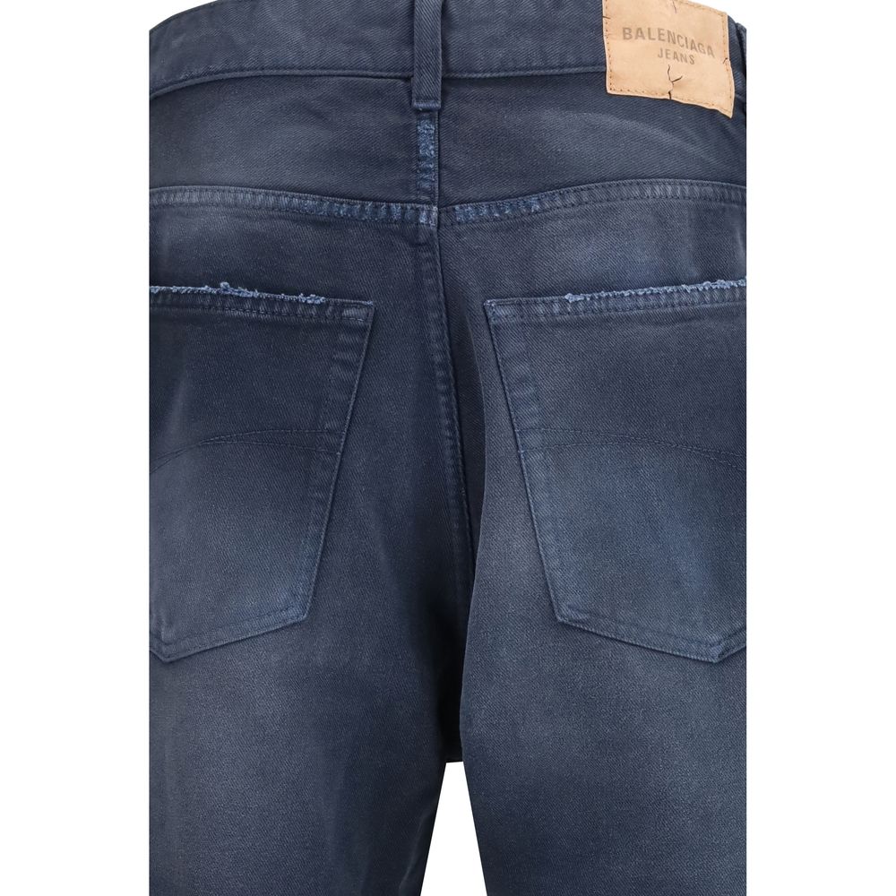 Blue Cotton Bermuda Shorts