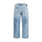 Light Blue Cotton Cropped Jeans