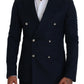 Blue Double Breasted Formal Coat Blazer