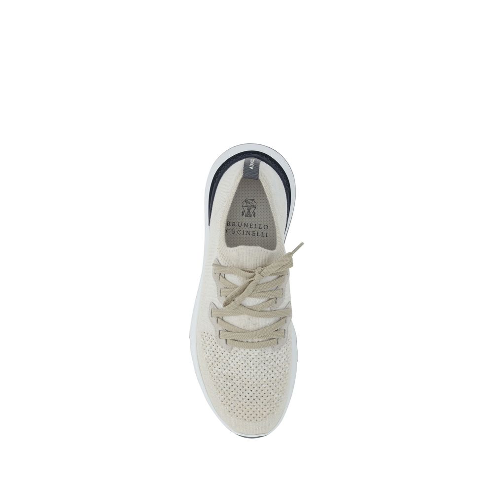White Cotton Athletic Sneakers