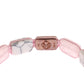 Elegant Pink Gemstone Bracelet with Diamond Details