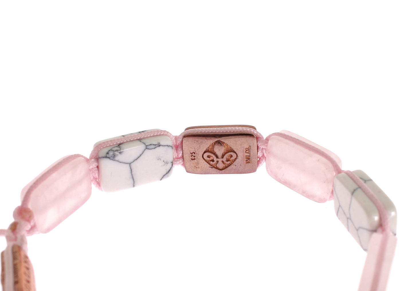 Elegant Pink Gemstone Bracelet with Diamond Details