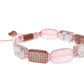 Elegant Pink Gemstone Bracelet with Diamond Details