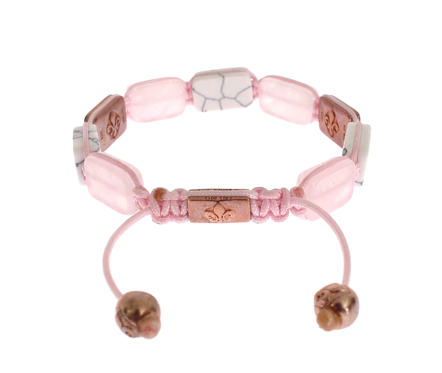 Elegant Pink Gemstone Bracelet with Diamond Details