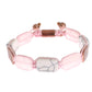 Elegant Pink Gemstone Bracelet with Diamond Details