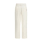 Beige Cotton Casual Pants