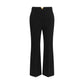 Black Fleece Wool Flared Pants