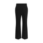 Black Fleece Wool Flared Pants