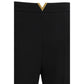 Black Fleece Wool Flared Pants