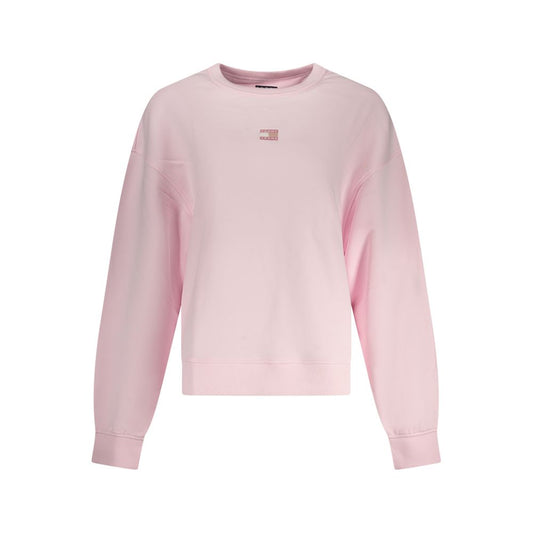 Pink Cotton Women Sweatshirt