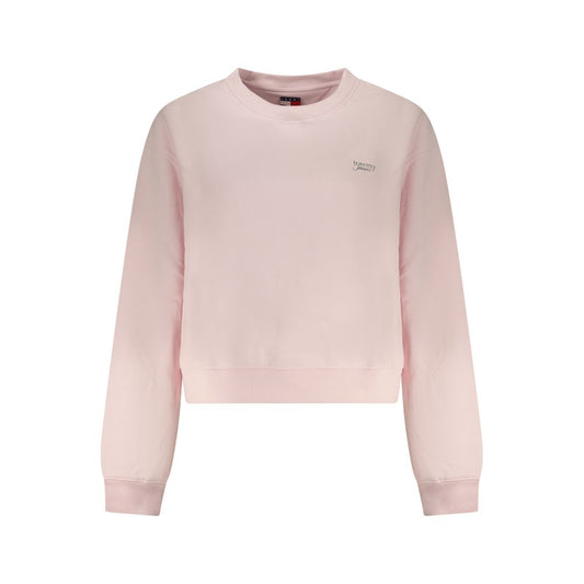 Pink Cotton Women Sweatshirt