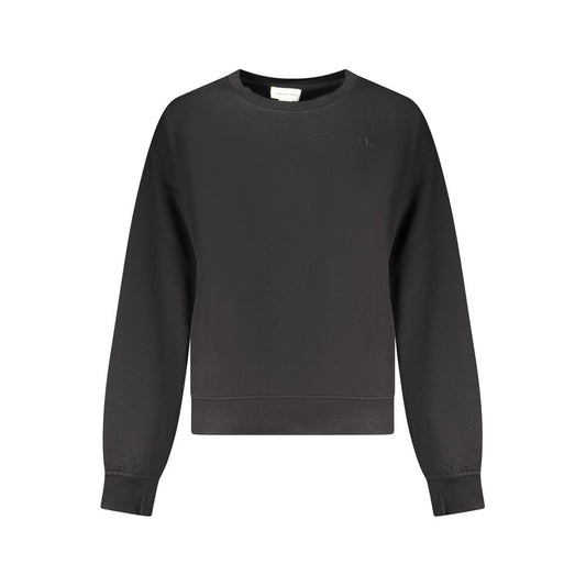 Black Cotton Women Sweatshirt