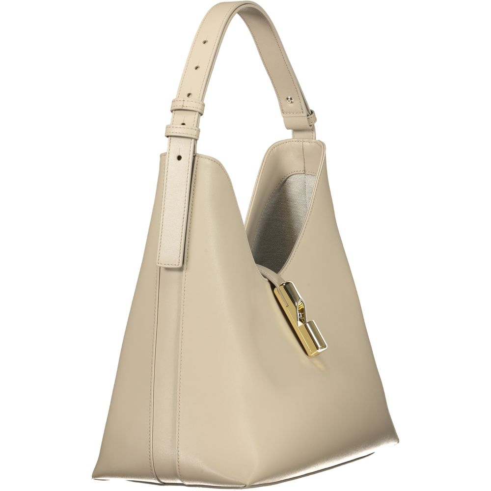 Beige Leather Handbag