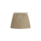 Beige Cotton Mini Skirt