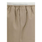 Beige Cotton Mini Skirt