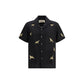 Black Cotton Pattern Shirt