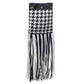 Black And White Leather And Textile Shoulder Bag