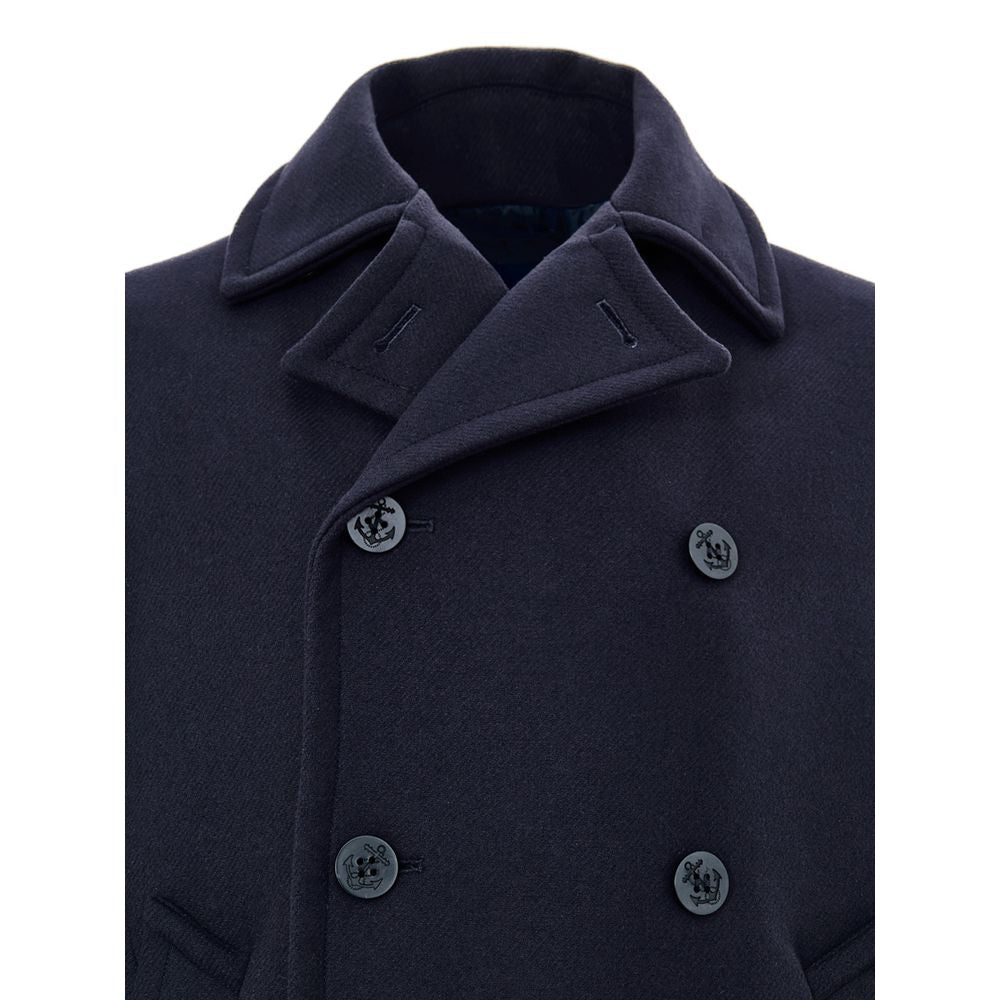Blue Polyester Coat