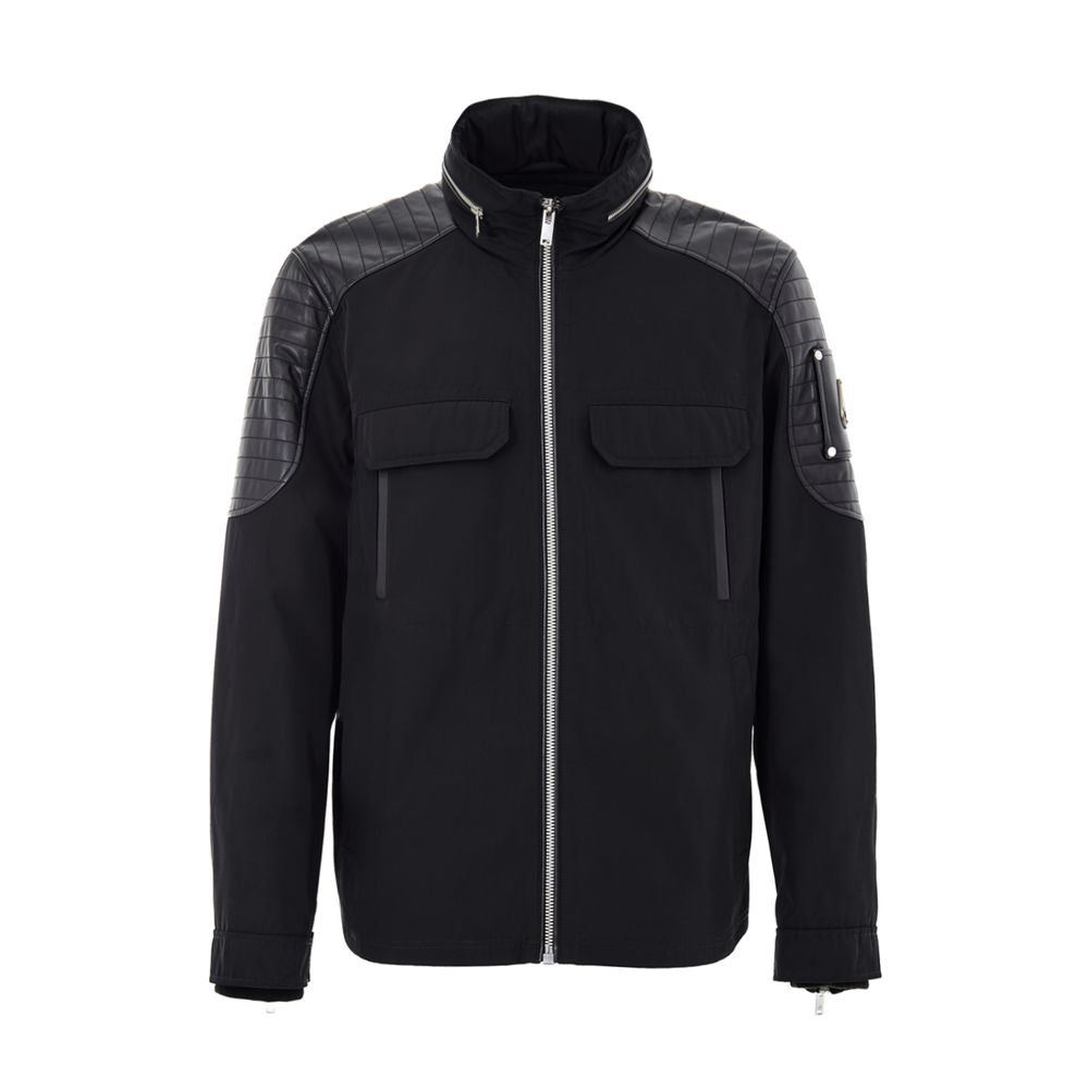 Black Nylon Biker Jacket
