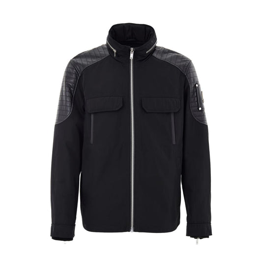 Black Nylon Biker Jacket