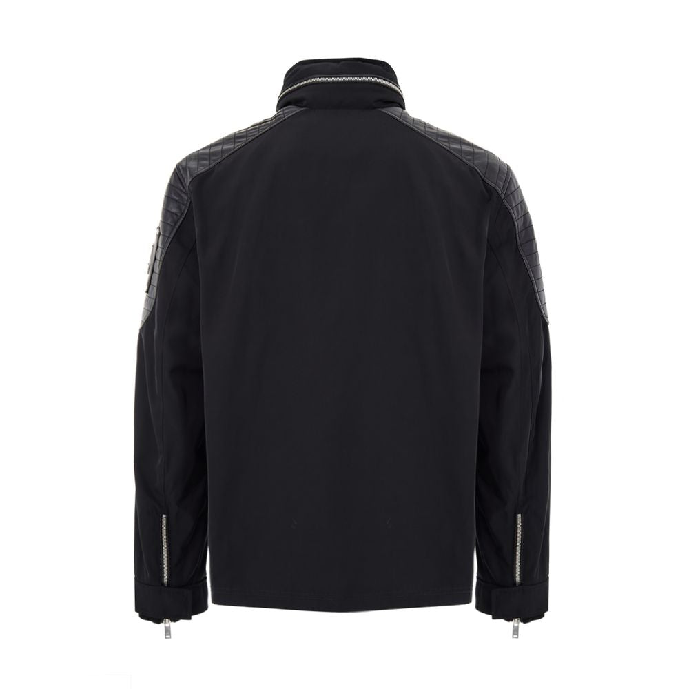 Black Nylon Biker Jacket