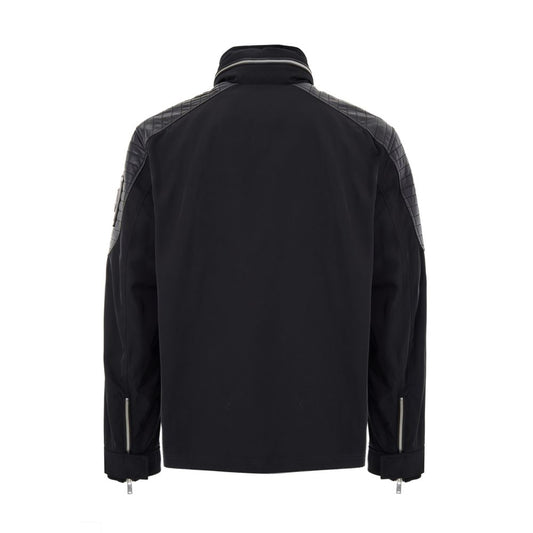 Black Nylon Biker Jacket