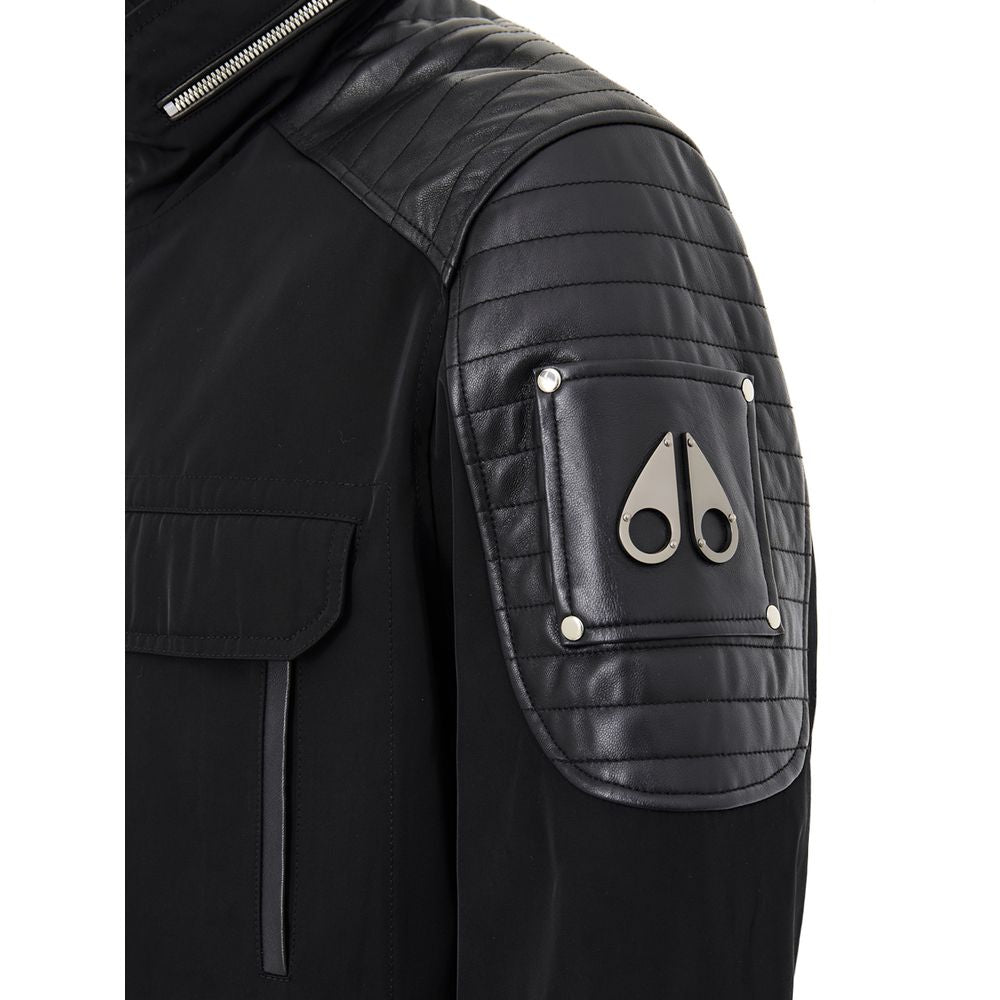 Black Nylon Biker Jacket