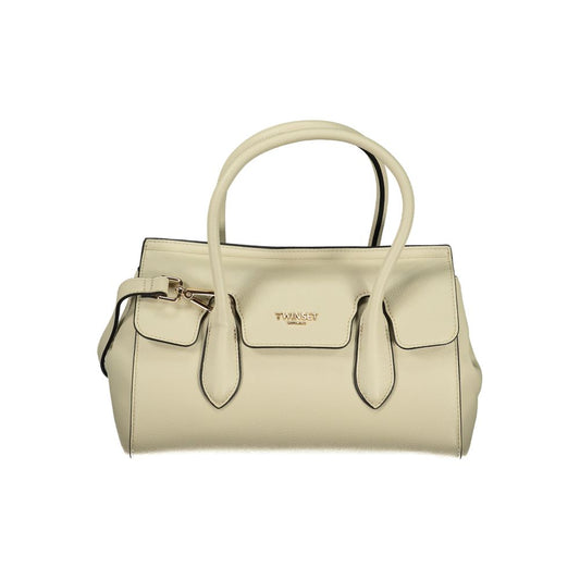 Beige Polyurethane Women Tote