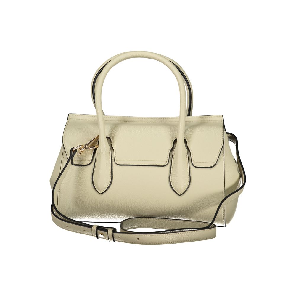 Beige Polyurethane Women Tote