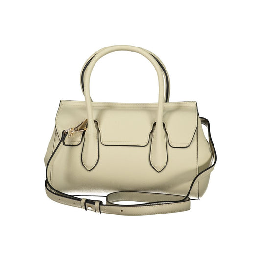 Beige Polyurethane Women Tote