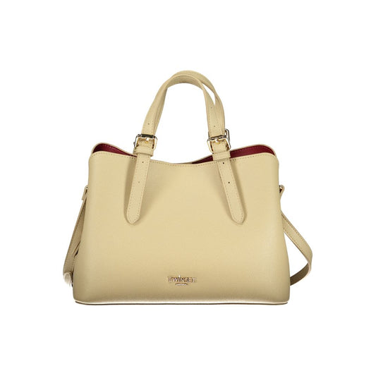Beige Polyurethane Women Tote