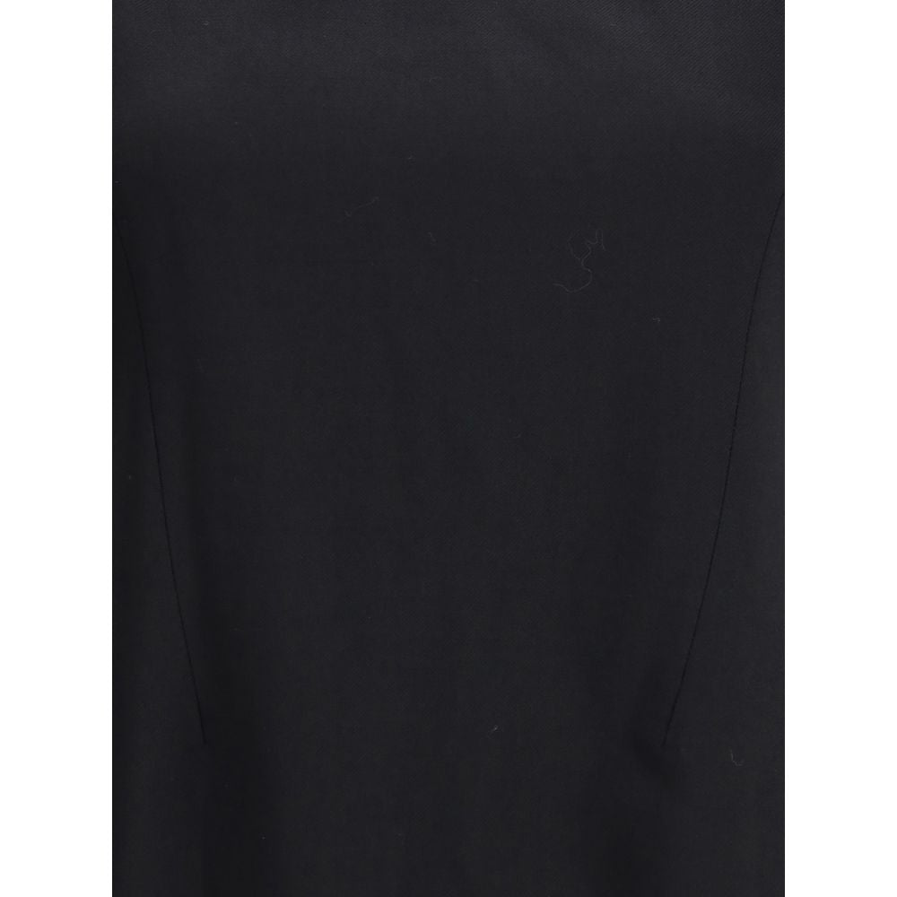 Black Wool Casual Dress