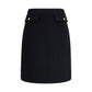 Black Wool Midi Skirt