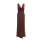 Brown Silk Long Dress