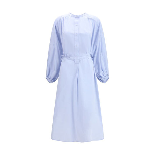 Blue Cotton Casual Dress