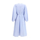 Blue Cotton Casual Dress