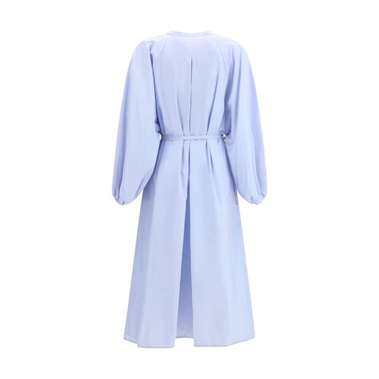 Blue Cotton Casual Dress