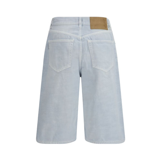 Blue Cotton Bermuda Shorts