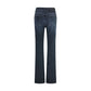 Blue Cotton Flared Jeans
