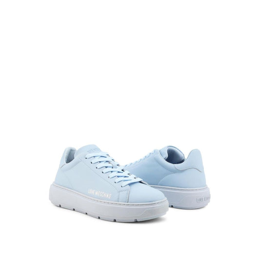 Blue Leather Low Top Sneakers