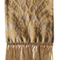 Gold Baroque Pattern Silk Blend Fringed 140cm X 15cm Scarf