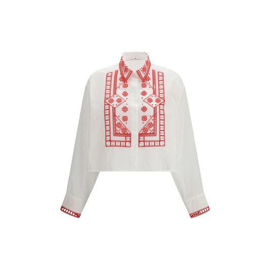 White Cotton Pattern Shirt