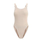 Beige Polyamide One-Piece Swimsuit
