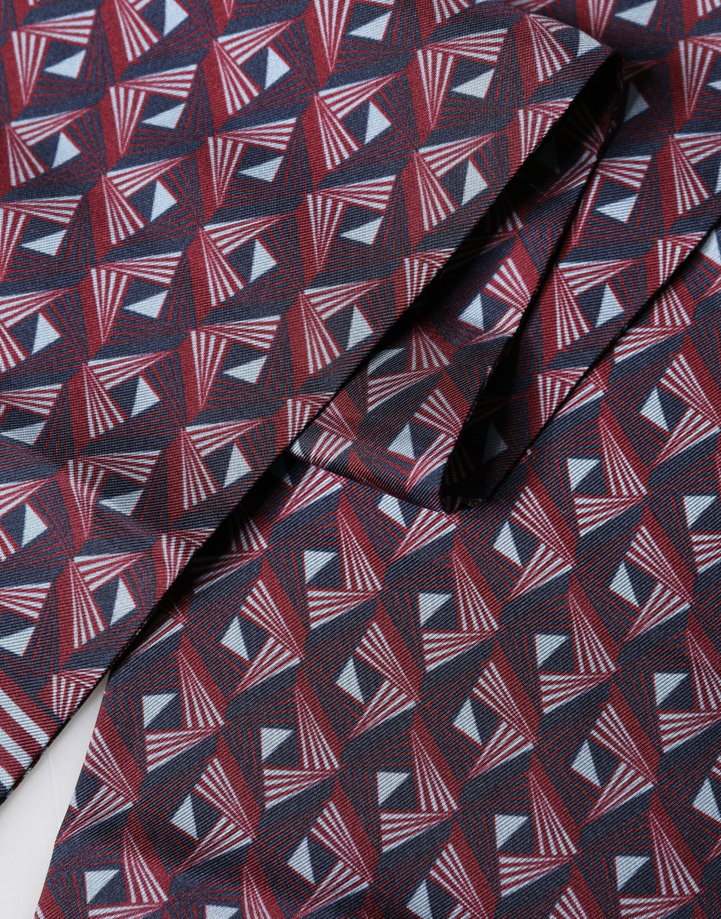 Multicolor Geometric Pattern Silk Fringe 142cm X 15cm Scarf