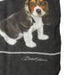 Black Modal Wool Dog Print Fringed 178cm x 64cm Scarf