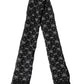 Black Wool Crown Print Fringe Neck Wrap 180cm x 65cm Scarf