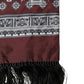 Bordeaux Silk Fringe Shawl Neck Wrap 142cm X 15.5cm  Scarf